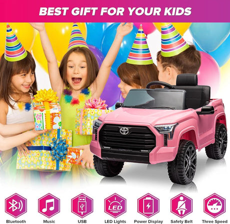 Licensed Toyota Tundra Pickup 12V Battery Powered Ride-On Truck for Kids