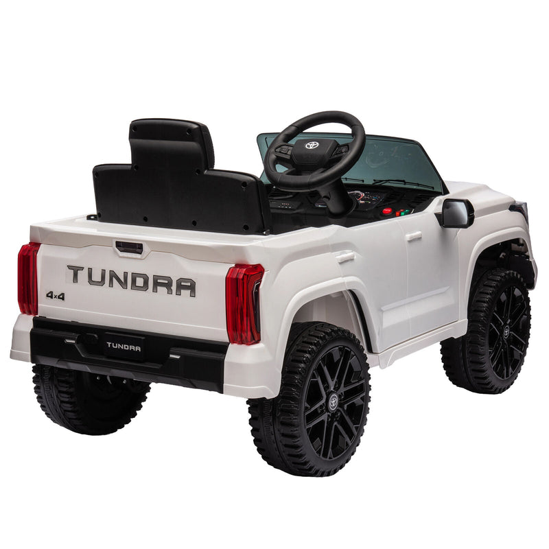 Licensed Toyota Tundra White 12V Kids Ride On Car with 3 Speeds and Dual Motors