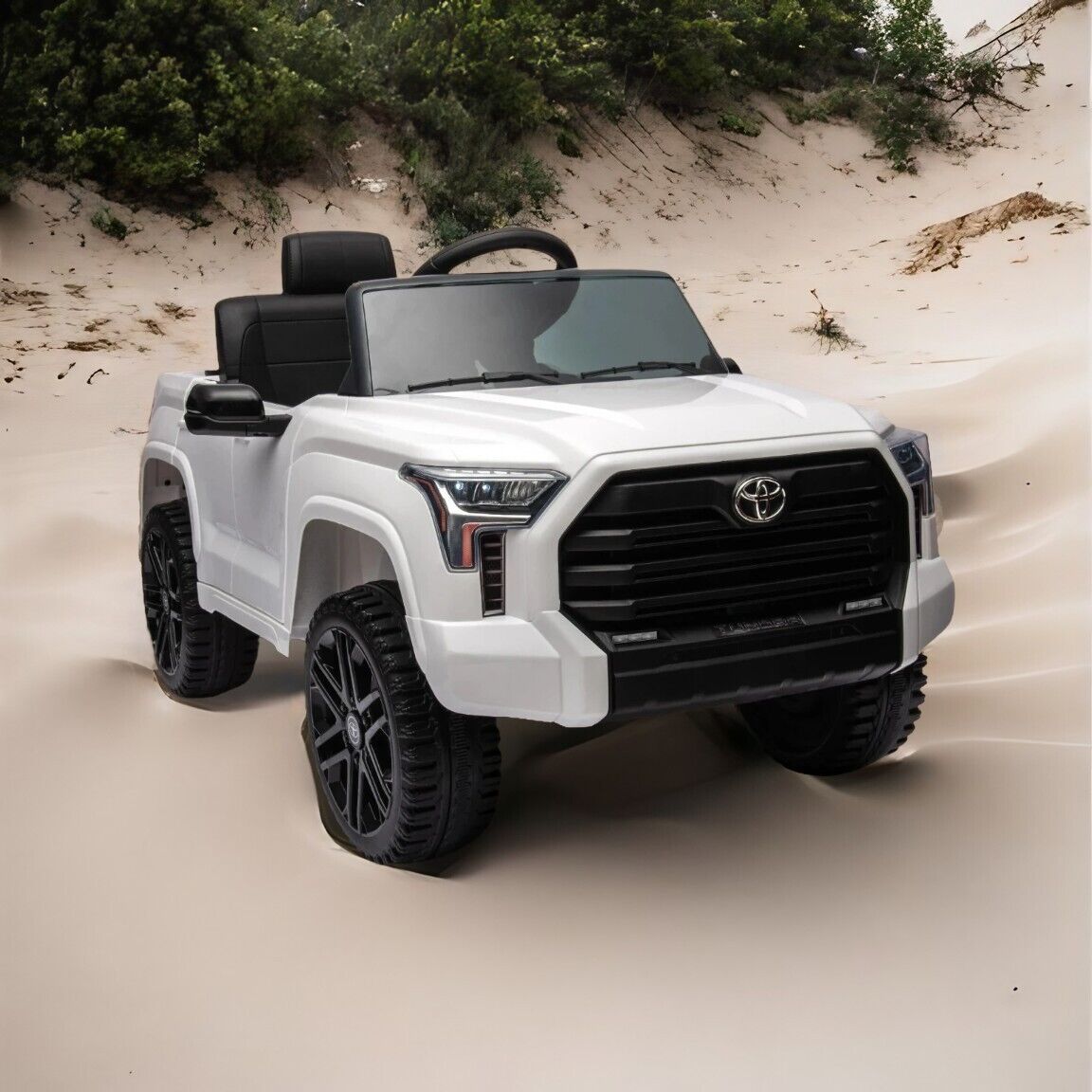 Licensed Toyota Tundra White 12V Kids Ride On Car with 3 Speeds and Dual Motors