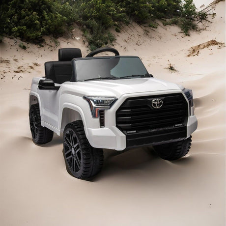 Licensed Toyota Tundra White 12V Kids Ride On Car with 3 Speeds and Dual Motors