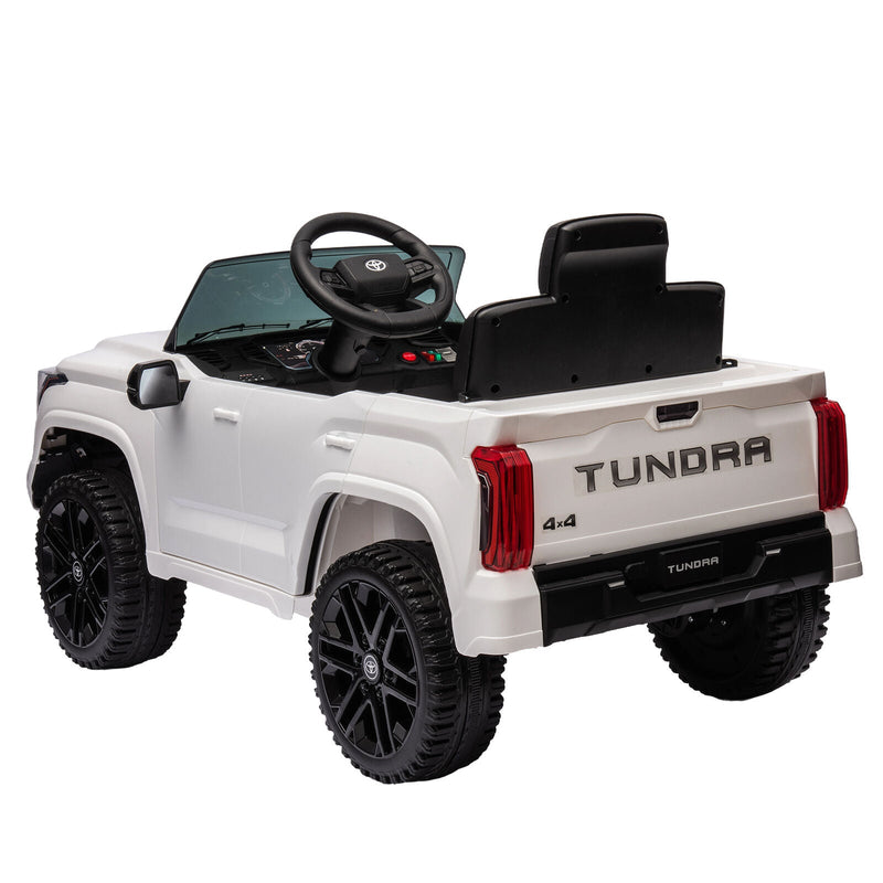 Licensed Toyota Tundra White 12V Kids Ride On Car with 3 Speeds and Dual Motors