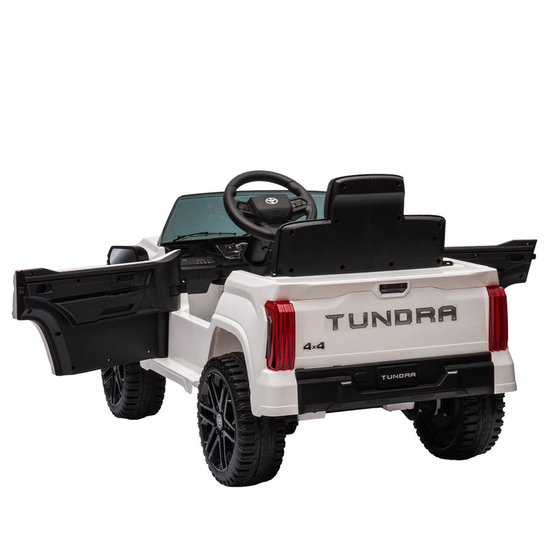 Licensed Toyota Tundra White 12V Kids Ride On Car with 3 Speeds and Dual Motors