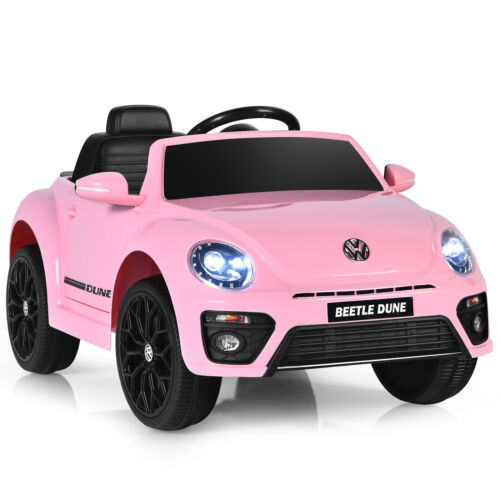 Licensed Volkswagen Beetle 12V Ride On Car with Remote Control and Music for Kids