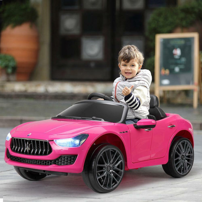 Light Pink Maserati Electric Ride-On Car for Kids with Remote Control