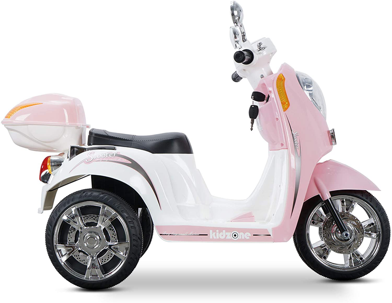 Light Pink Motorcycle Toy Trunk with Key Switch - Perfect for Boys & Girls