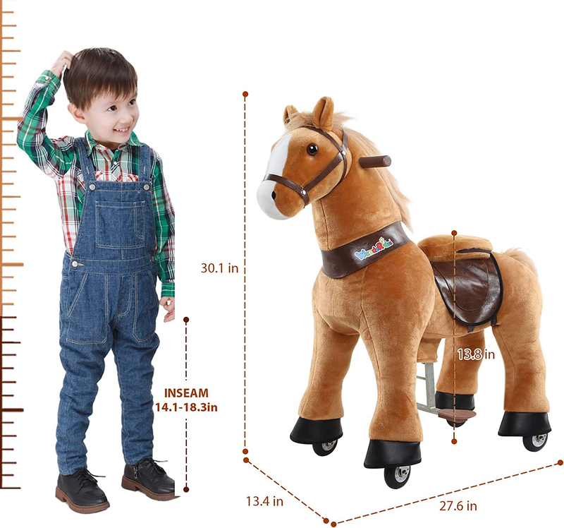 Little Riders' Dream: Mini Horse Toy for Kids Ages 3-5 (30.1 Inches Tall)