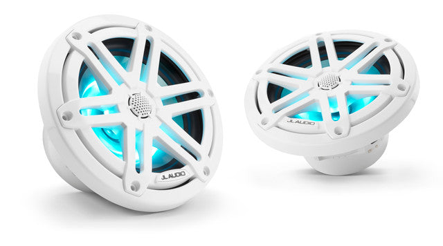 JL Audio M3-650X-S-Gw 6.5" 225W Marine Coaxial Speakers - Gloss White Sports Grills (Pair) JL Audio