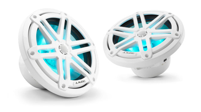 JL Audio M3-770X-S-Gw 7.7" 225W Marine Coaxial Speakers (Pair) - Gloss White Sport Grilles JL Audio
