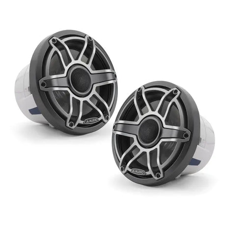 JL Audio M6-770X-S-GmTi 7.7" 250W Marine Coaxial Speakers-Gloss White Sports Grills (Pair) JL Audio