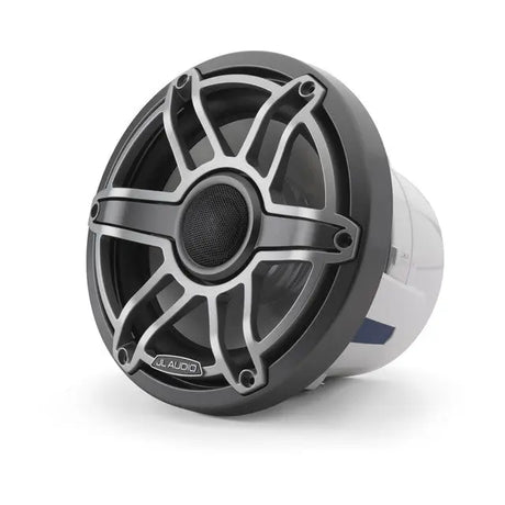 JL Audio M6-770X-S-GmTi 7.7" 250W Marine Coaxial Speakers-Gloss White Sports Grills (Pair) JL Audio