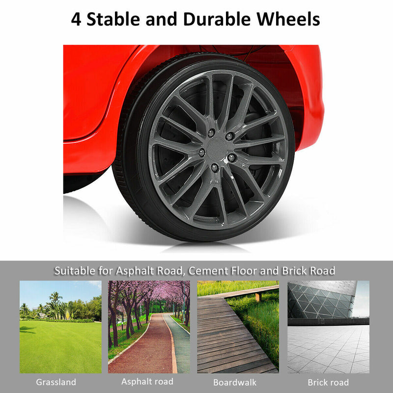 Maserati Licensed Kids Ride-On Car with RC Remote Control, LED Lights, and MP3 Player - Red