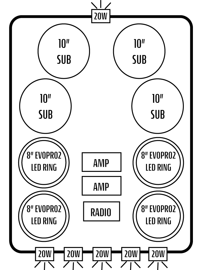 2021+ Can-Am Commander MAX / 2019+ Maverick Sport MAX Stereo Tops (4-Seat)