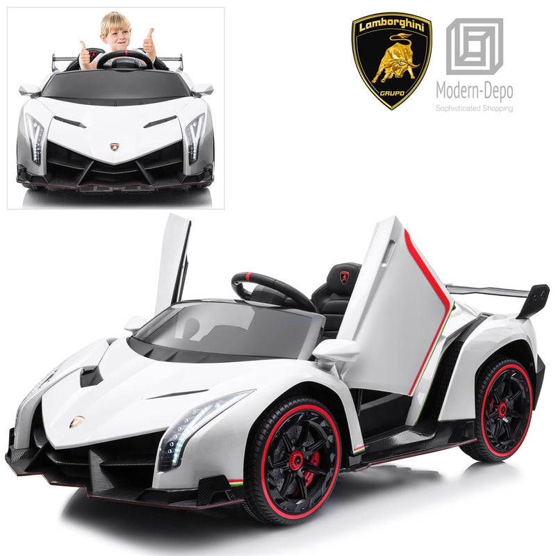 12V Electric Lamborghini Veneno Ride-On Car with Remote Control, Music, and Lights