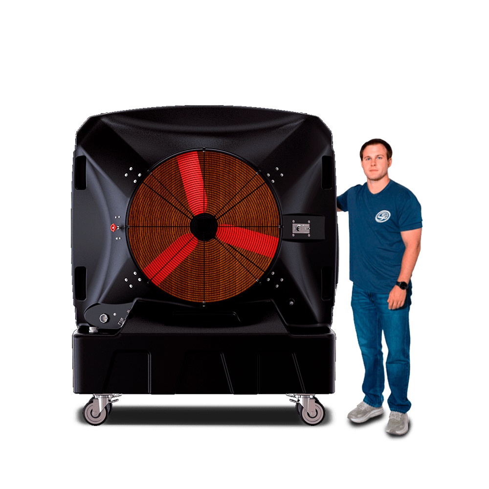 Industrial Evaporative Cooler - S&B Medium - Cools 4,000 Sq Ft - 65-Gal Tank - Portable S&B