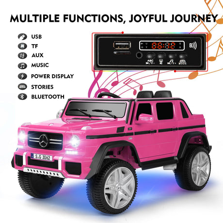 Mercedes-Benz Electric Ride On Car for Kids - 3 Speeds, LED Lights, Bluetooth, and Remote Control