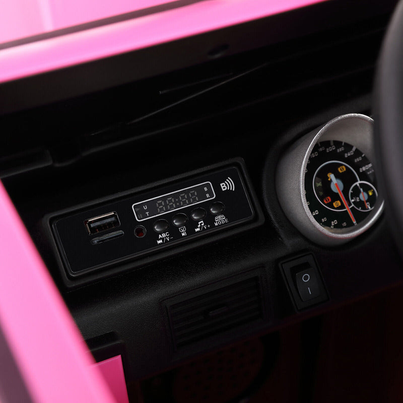 Mercedes-Benz Electric Ride-On Car for Kids with 3 Speeds, LED Lights, and RC Control - Pink