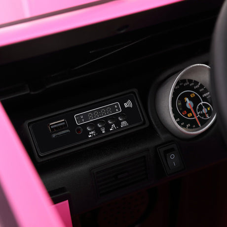 Sparkle and Cruise: 12V Pink Electric Ride-On Truck with Music, LED Lights, and Remote Control for Girls