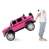Mercedes-Benz G Wagon 12V Electric Kids Pink Ride On Car with LED Lights, Music, and Remote Control - Pink