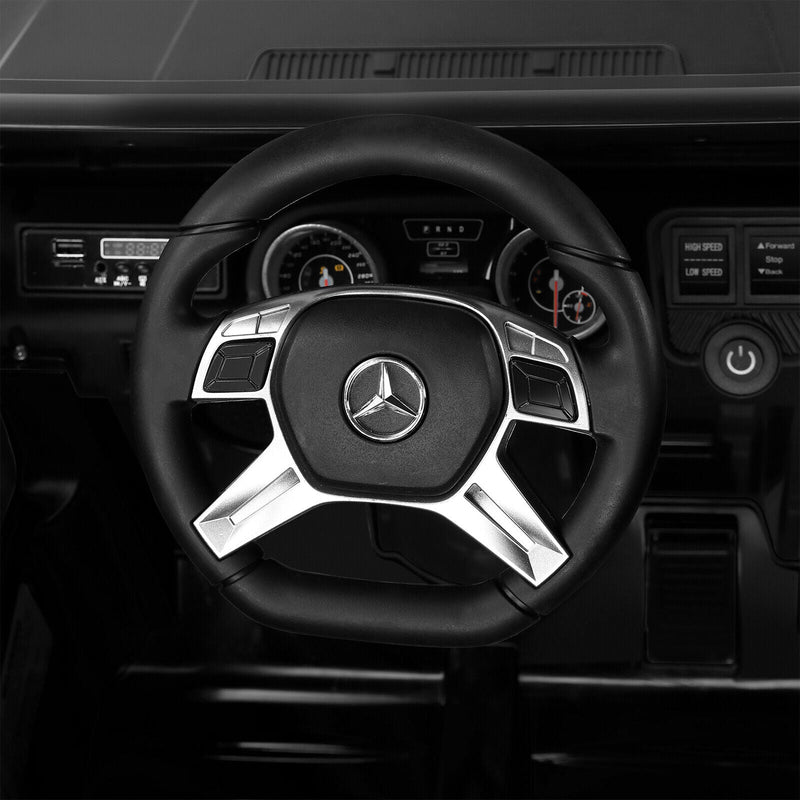Mercedes-Benz Electric Ride-On Car for Kids with 3 Speeds, LED Lights, and Remote Control - Black