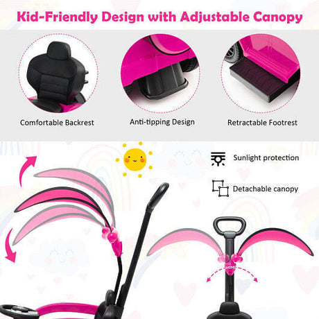 Mercedes Benz G350 3-in-1 Push Car: Stroller, Sliding Car, and Canopy in One!