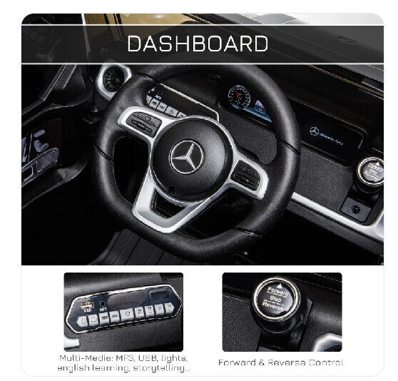 Mercedes Benz G500 12V Battery Kids Ride On Toy with Remote Control, Lights, and Suspension