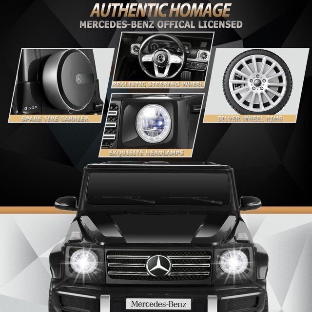 12V Licensed Mercedes-Benz G500 Electric Ride-On Car for Kids with Remote Control