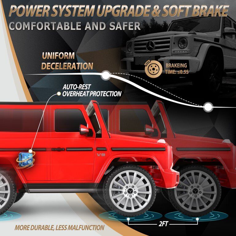 Licensed Mercedes-Benz G500 4WD Kids Ride-On Car with Remote Control and LED Lights - 12V