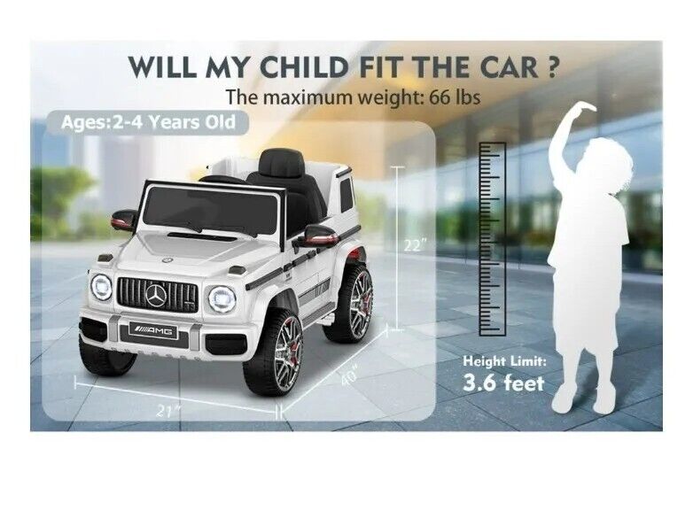 Mercedes-Benz G63 Licensed Ride-On Car with Remote Control and LED Headlights - 12V Power for Endless Fun!