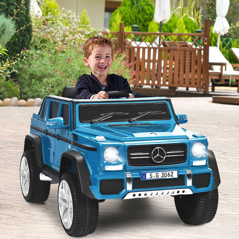 Mercedes-Benz Kids Ride On Car with RC Control and Trunk - 12V Navy