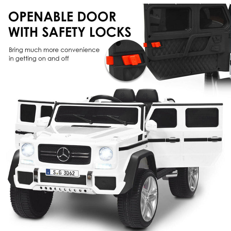 Mercedes-Benz Kids Ride On Car with RC Control and Trunk - 12V White