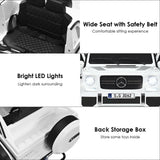 Mercedes-Benz Kids Ride On Car with RC Control and Trunk - 12V White