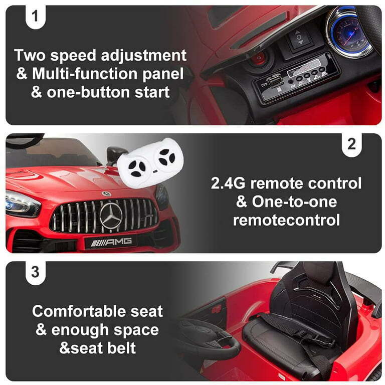 Mercedes Benz Licensed 12V Kids Ride on Car with MP3 Player - Motorized Vehicle for Endless Fun!