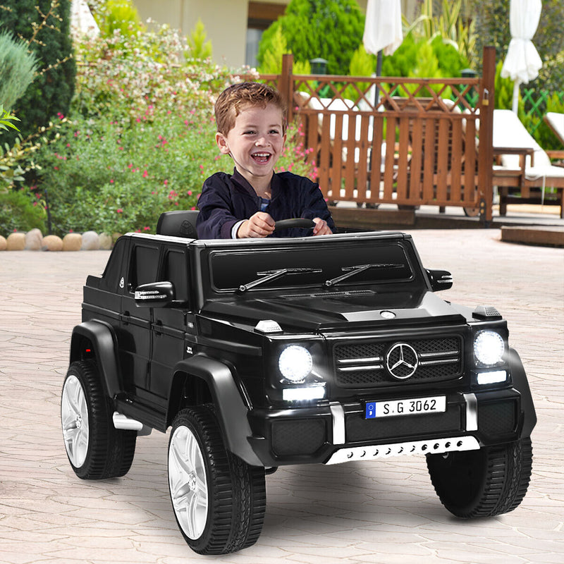 Mercedes-Benz Licensed 12V Kids Ride On Car with RC Control and Trunk in Black