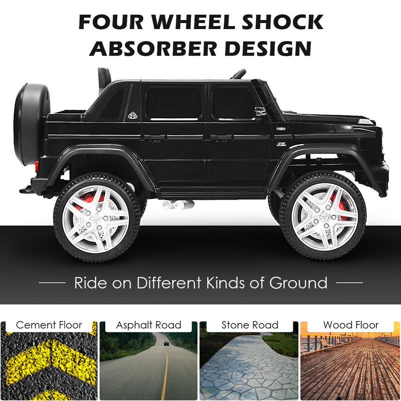 Mercedes-Benz Licensed 12V Kids Ride On Car with RC Control and Trunk in Black