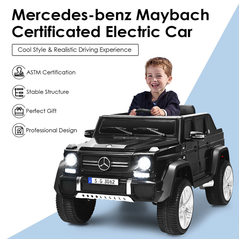 Mercedes-Benz Licensed 12V Kids Ride On Car with RC Control and Trunk in Black