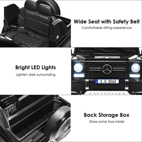 Mercedes-Benz Licensed 12V Kids Ride On Car with RC Control and Trunk in Black