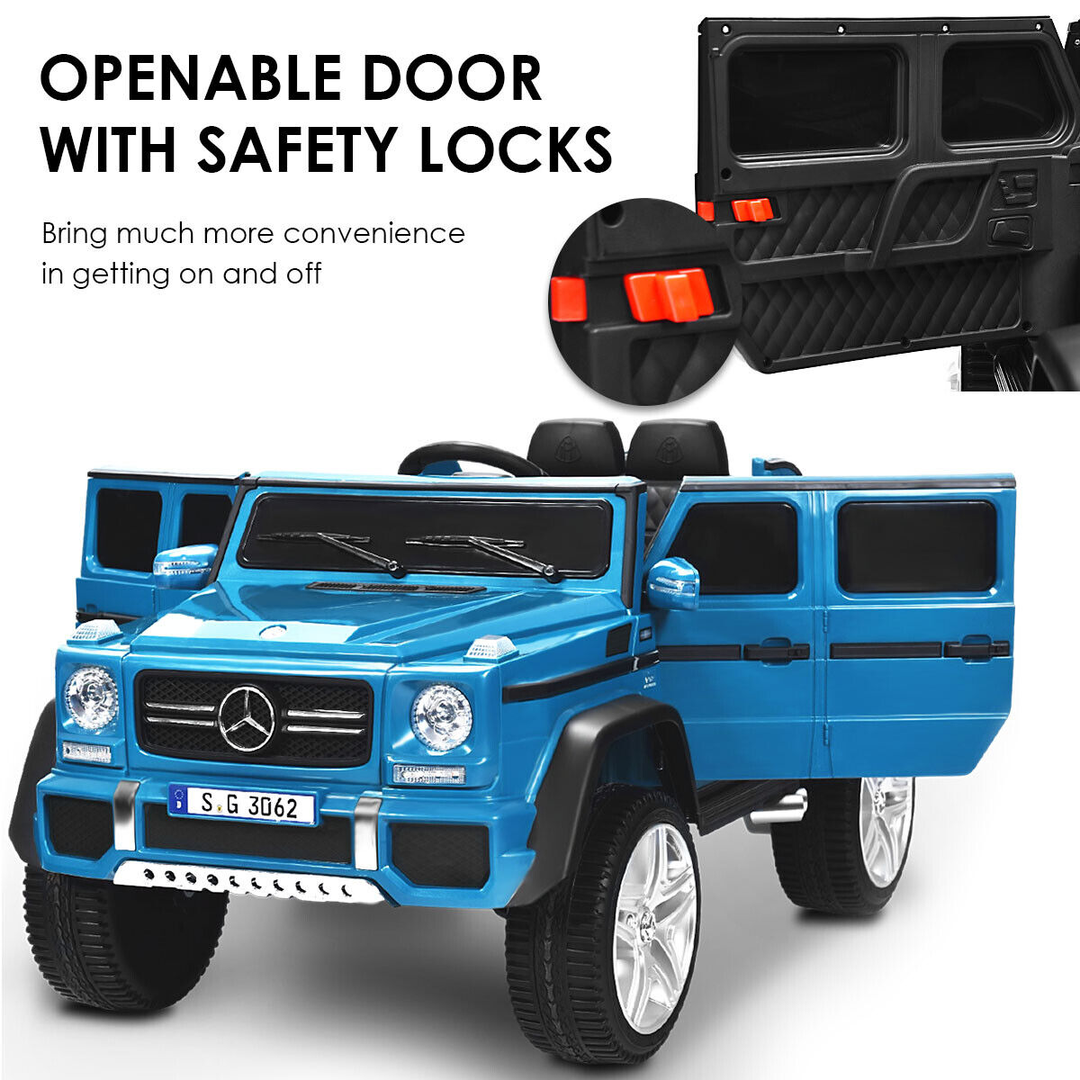 Mercedes-Benz Licensed 12V Kids Ride On Car with RC Control and Trunk in Navy
