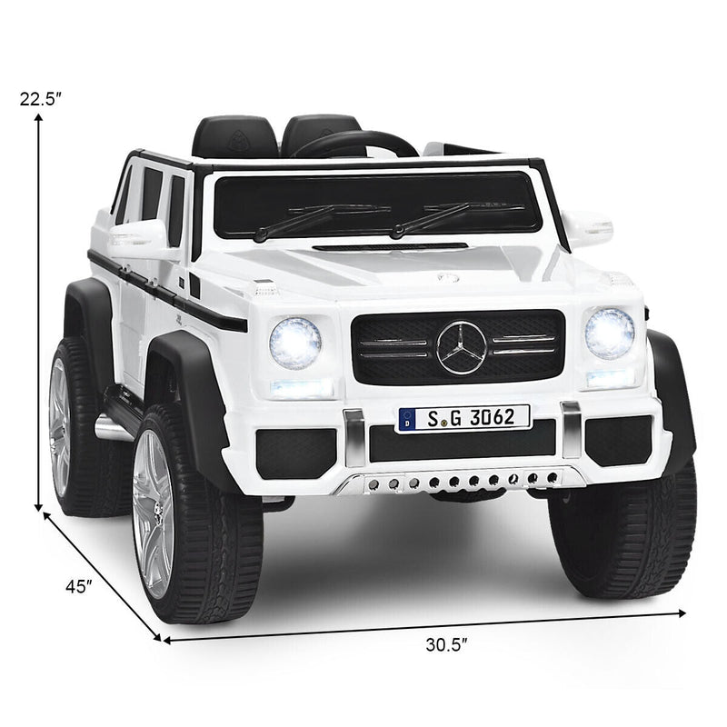 Mercedes-Benz Licensed 12V Kids Ride On Car with RC Control and Trunk in White