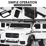 Mercedes-Benz Licensed 12V Kids Ride On Car with RC Control and Trunk in White