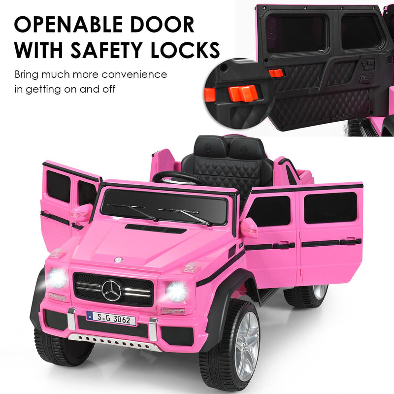 Mercedes-Benz Licensed 12V Pink Ride On Car for Kids with RC Control and Trunk