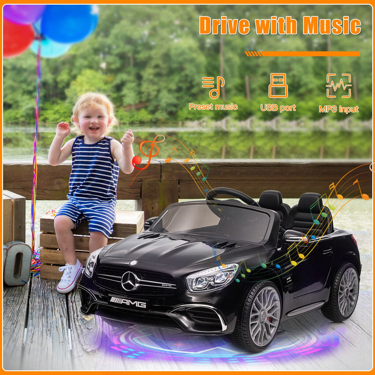 Mercedes-Benz Licensed Electric Ride-On Car for Kids - 12V Battery Powered