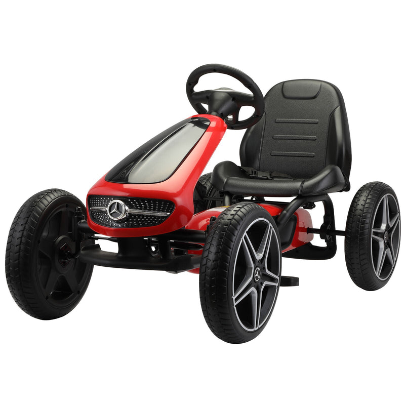 Mercedes Benz Licensed Go Kart for Kids with Horn and Music - Red, Suitable for Ages 3 and Up