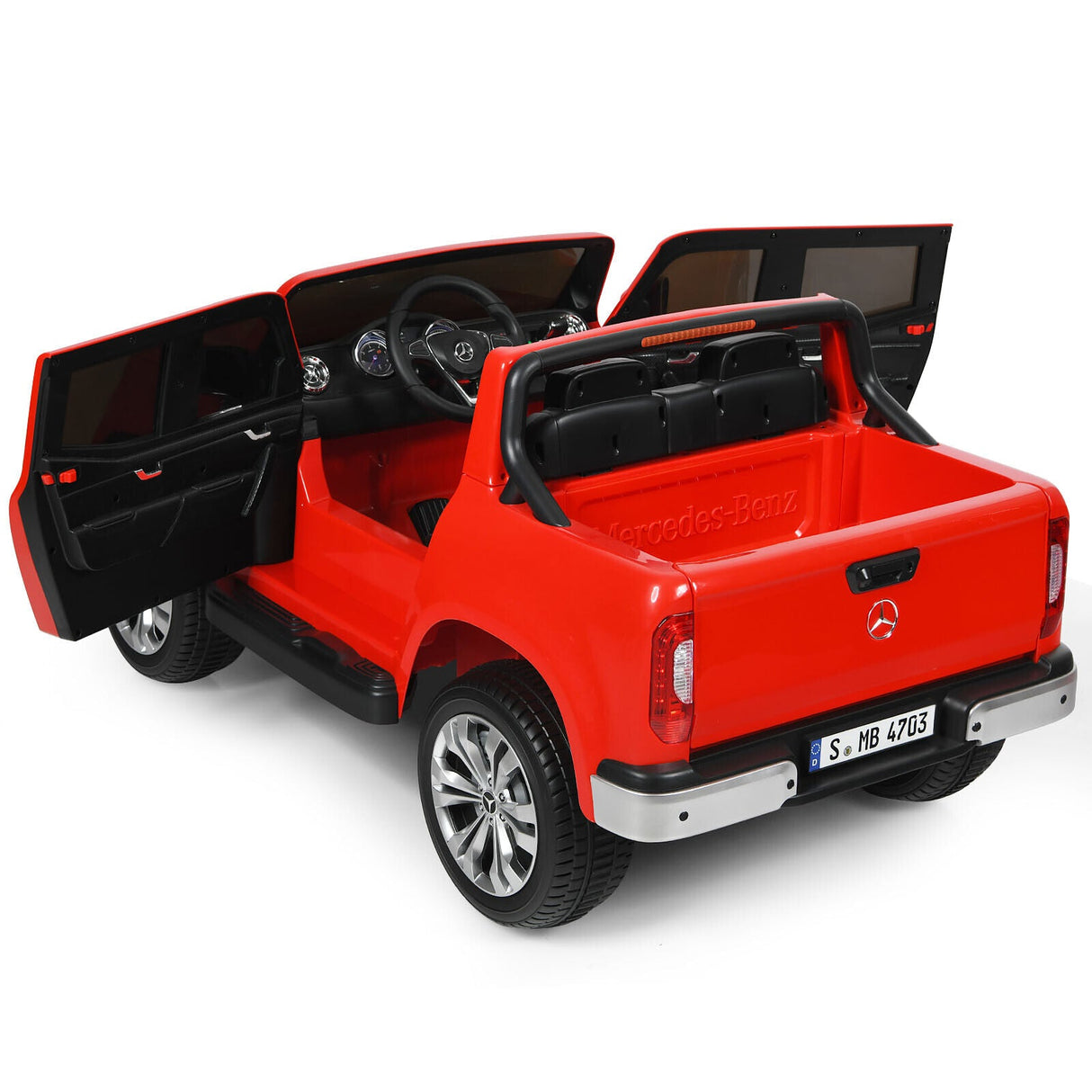 Mercedes Benz Licensed X Class RC 12V Ride On Car for Kids with Trunk - Red