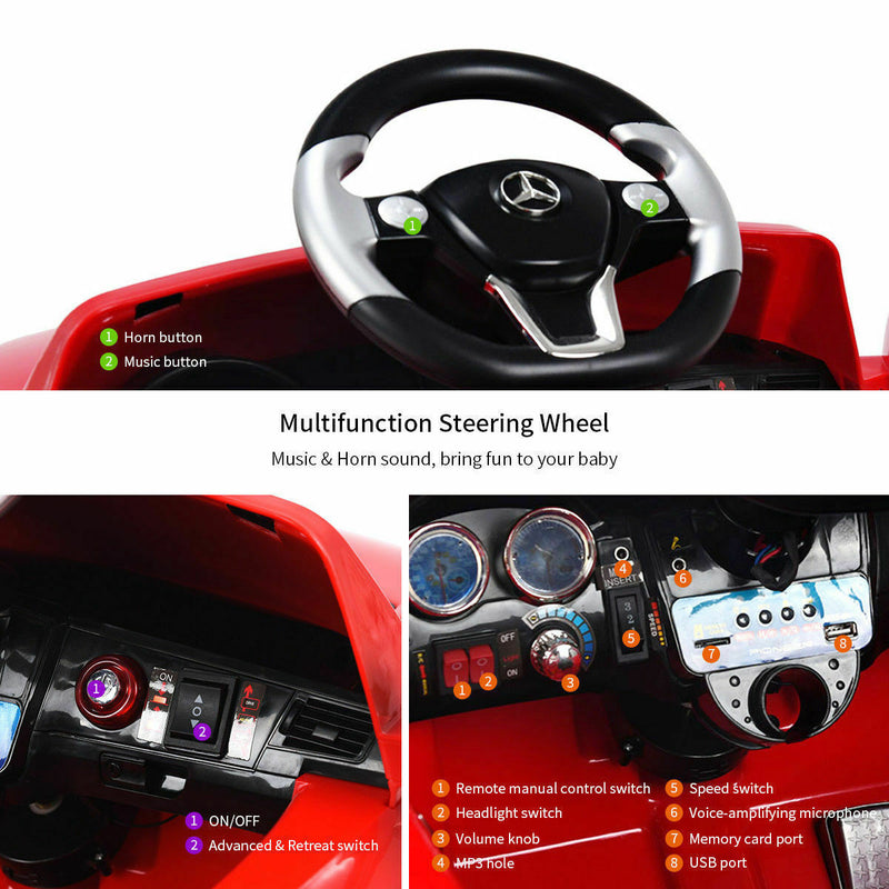Mercedes Benz ML350 Licensed Electric Ride On Car for Kids with MP3 and Remote Control - Red