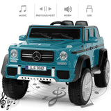 Mercedes-Benz Toy Truck Ride-On Car for Kids with LED Lights, Music, and Remote Control - 12V Blue Battery Powered