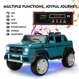 Mercedes-Benz Toy Truck Ride-On Car for Kids with LED Lights, Music, and Remote Control - 12V Blue Battery Powered