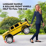 Mercedes-Benz Truck 12V Battery Ride On Car for Kids with 3 Speeds, LED Lights, Music, and Remote Control - Yellow