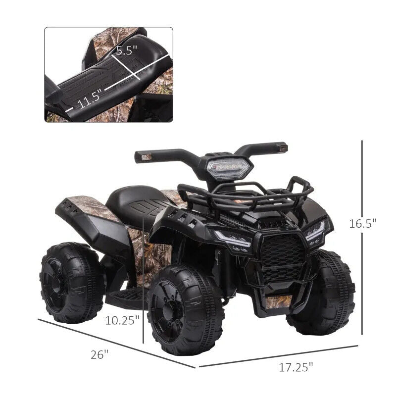 Music-Powered Black ATV for Kids Ages 18-36 Months