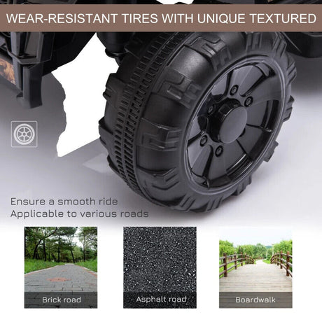 Music-Powered Black ATV for Kids Ages 18-36 Months
