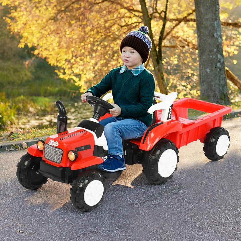 Musical Electric Tractor with Detachable Trailer - Perfect Gift for Kids with Lights and Sounds